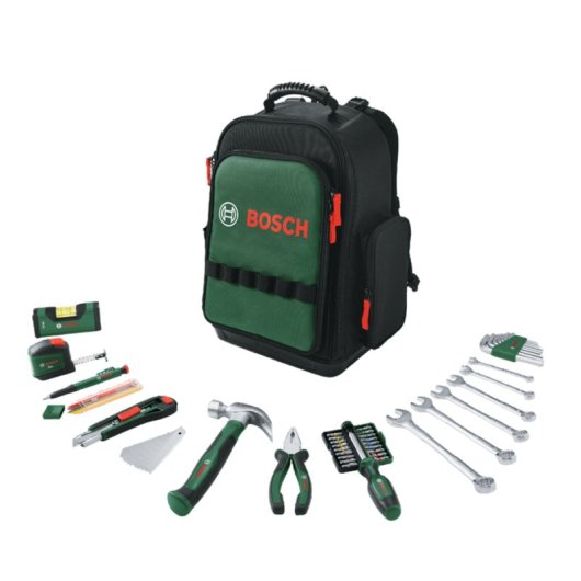 Zaino portautensili Bosch 60 pezzi Base impermeabile Spallacci ergonomici