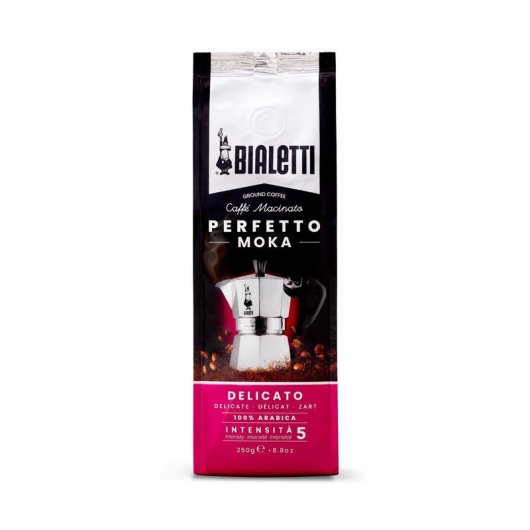 Café molido Bialetti Perfetto Moka Delicate 250 g tueste claro 100% Arabica Bolsa
