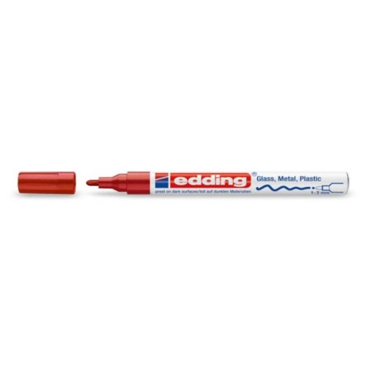 Pennarello Edding 751 Effetto Verniciato Punta Fine 1-2 mm Rosso