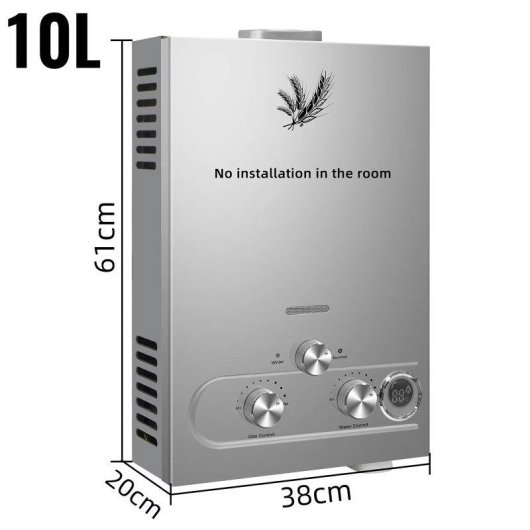Chauffe-eau instantané Générique 10L 20kW mural avec écran LED et sécurité extérieure