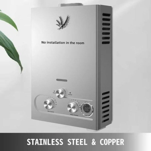 Chauffe-eau instantané Générique 10L 20kW mural avec écran LED et sécurité extérieure