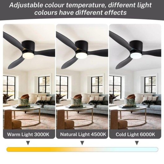 Deckenventilator mit Licht Generica 30W 132cm 6 Stufen DC-Motor Fernbedienung