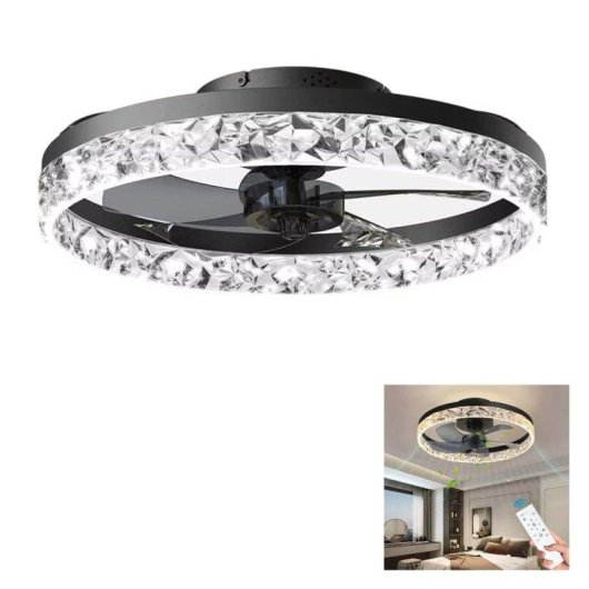 Ventilador de Techo con Luz Generica 60W 6 Velocidades Diámetro — Mando a Distancia LED Regulable Función Invierno