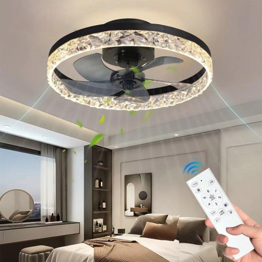 Ventilador de Techo con Luz Generica 60W 6 Velocidades Diámetro — Mando a Distancia LED Regulable Función Invierno