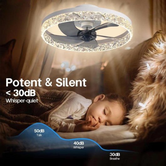Ventilador de Techo con Luz Generica 60W 6 Velocidades Diámetro — Mando a Distancia LED Regulable Función Invierno