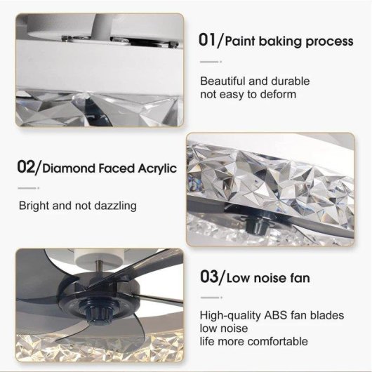 Ventilador de Techo con Luz Generica 60W 6 Velocidades Diámetro — Mando a Distancia LED Regulable Función Invierno