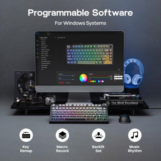 Tastiera Autrucker Aula F75 75% wireless Hot-swappable RGB PBT compatta