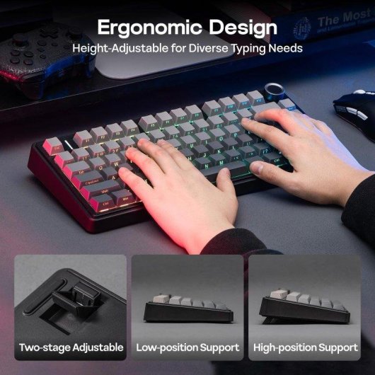 Tastiera Autrucker Aula F75 75% wireless Hot-swappable RGB PBT compatta