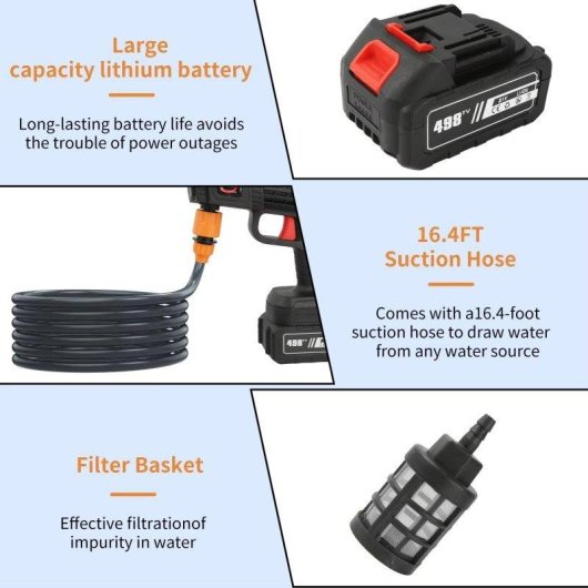 Hidrolavadora Inalámbrica Autrucker 50 BAR 10000mAh