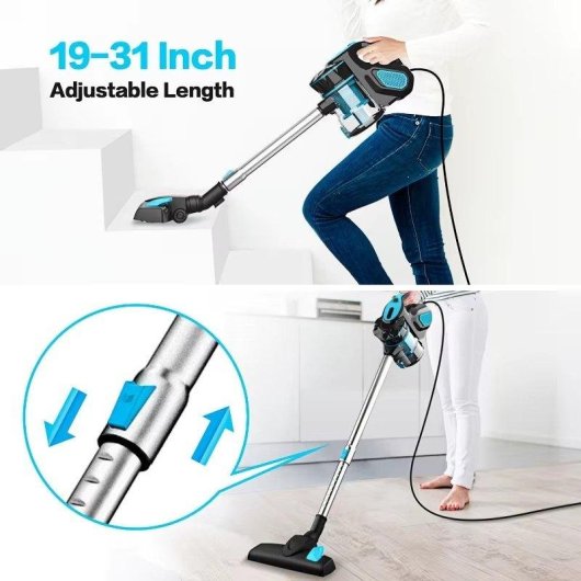 Aspirador vertical y de mano Autrucker 600W 18kPa 1L filtro HEPA lavable
