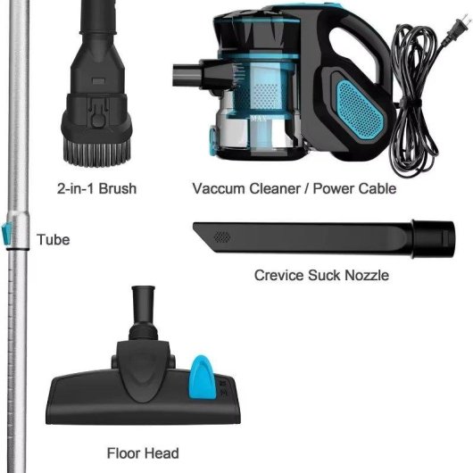 Aspirador vertical y de mano Autrucker 600W 18kPa 1L filtro HEPA lavable