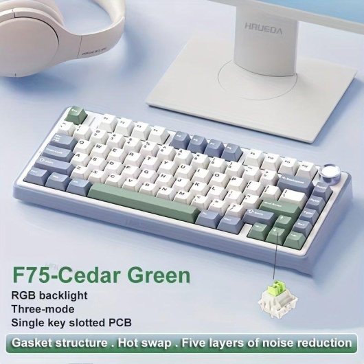 Tastiera Autrucker Aula F75 Tri-mode 75% 80 tasti Gasket Hot-swap RGB 4000mAh