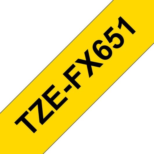 Fita Brother TZE-FX651 24 mm x 8 m Preto sobre Amarelo
