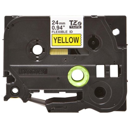 Fita Brother TZE-FX651 24 mm x 8 m Preto sobre Amarelo
