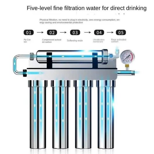 Purificatore d'acqua Autrucker CL-12 5 stadi acciaio inox