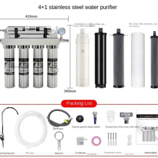 Purificatore d'acqua Autrucker CL-12 5 stadi acciaio inox