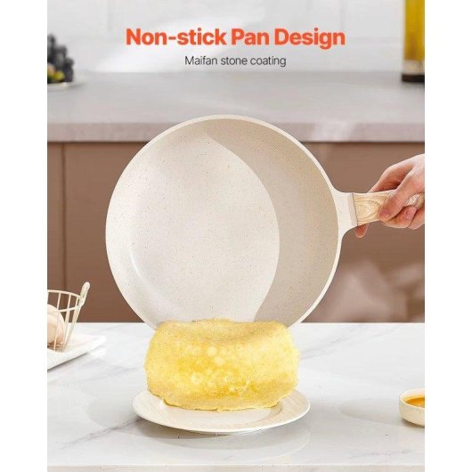 Kit 17 Pièces Cuisine Antiadhésive Granit Induction Camping-Car Autrucker