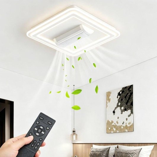 Ventilador de Techo con Luz Autrucker 100W 6 Velocidades Sin Aspas Motor DC Mando Silencioso LED Regulable