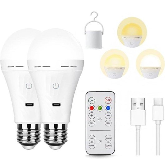 Bombilla LED Autrucker Recargable con Mando 3 Colores Regulable