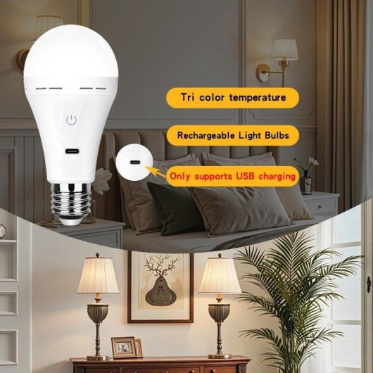 Bombilla LED Autrucker Recargable con Mando 3 Colores Regulable
