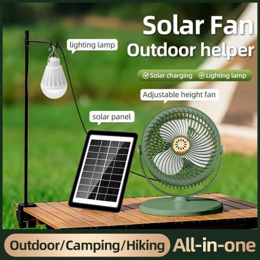 Tragbarer Solarventilator Autrucker 4000mAh 5 Stufen Campinglampe Abnehmbar