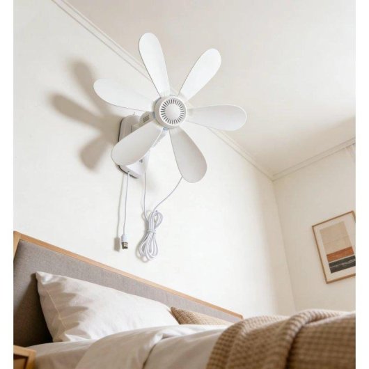 Wandventilator Autrucker 5W 16,5" USB 4 Stufen Fernbedienung Timer Leise