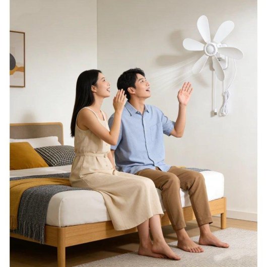 Wandventilator Autrucker 5W 16,5" USB 4 Stufen Fernbedienung Timer Leise