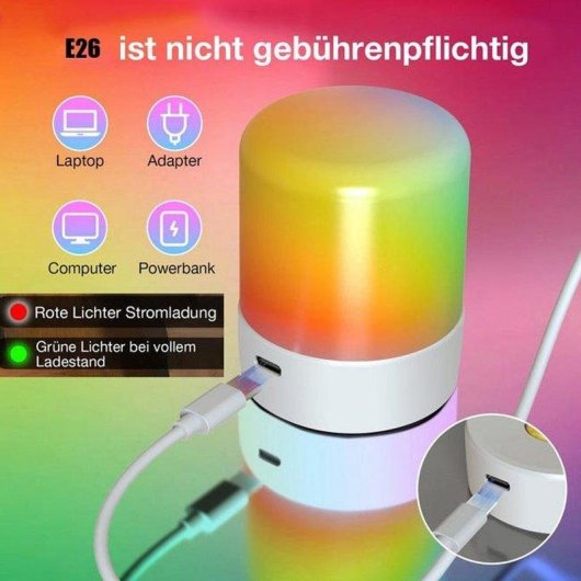 Pack 2 Lampadine LED E26 Ricaricabili con Telecomando 15 Colori Magnetiche