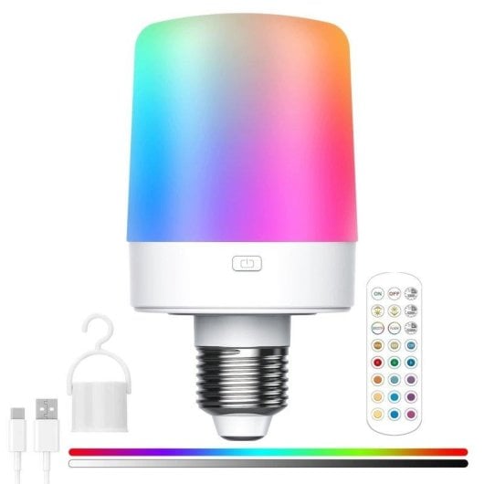 Ampoule LED E26 Rechargeable Autrucker 15 Couleurs Magnétique