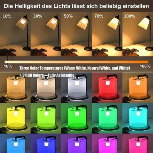 Ampoule LED E26 Rechargeable Autrucker 15 Couleurs Magnétique