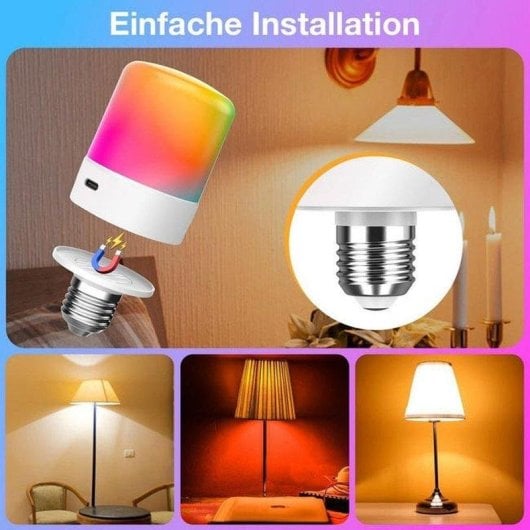 Ampoule LED E26 Rechargeable Autrucker 15 Couleurs Magnétique