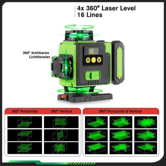 Livella laser 16 linee 4D Autrucker autolivellante con treppiede 1,5m