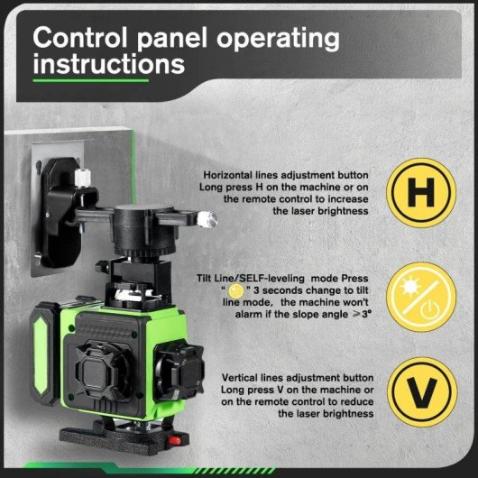 Livella laser 16 linee 4D Autrucker autolivellante con treppiede 1,5m