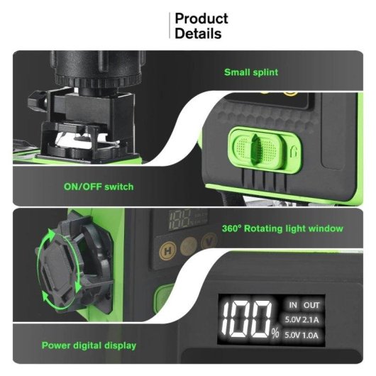 Livella laser 16 linee 4D Autrucker autolivellante con treppiede 1,5m