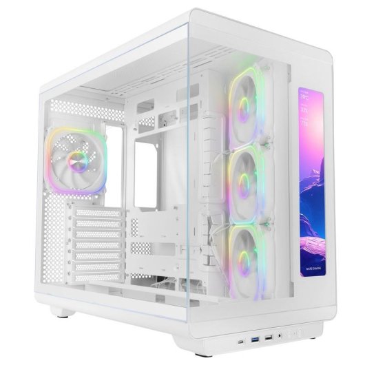Case PC Mars Gaming MC-REVMAX Display Panoramico IPS 11,8" Bianco