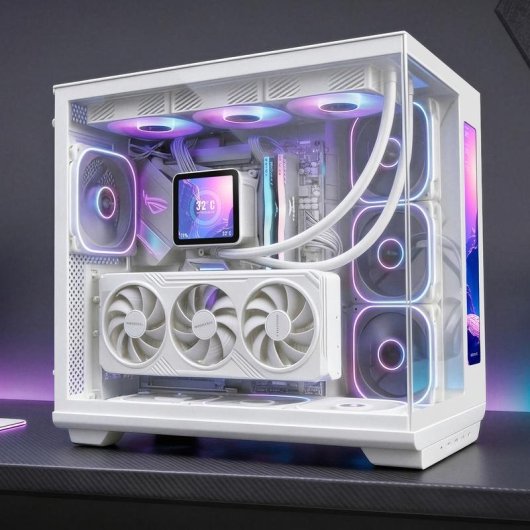 Case PC Mars Gaming MC-REVMAX Display Panoramico IPS 11,8" Bianco