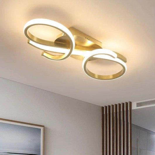 Lámpara de techo LED Autrucker 36W 3000K dorada acrílica aluminio