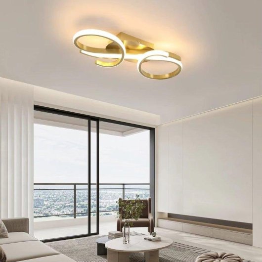 Lámpara de techo LED Autrucker 36W 3000K dorada acrílica aluminio