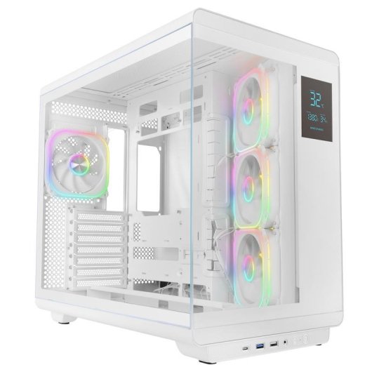 Case PC Mars Gaming MC-REVPROW ATX Display LCD 4,3" ARGB Bianco