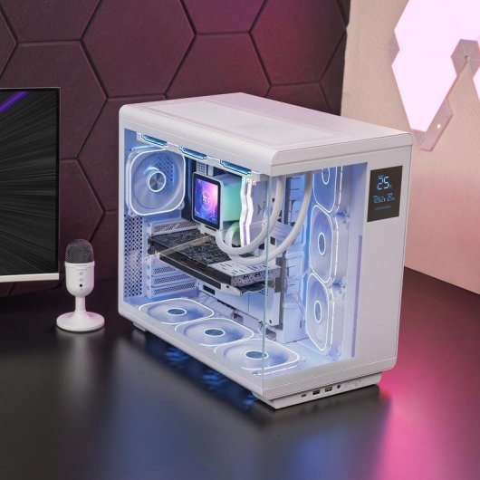 Case PC Mars Gaming MC-REVPROW ATX Display LCD 4,3" ARGB Bianco