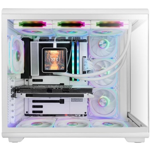 Case PC Mars Gaming MC-REVPROW ATX Display LCD 4,3" ARGB Bianco