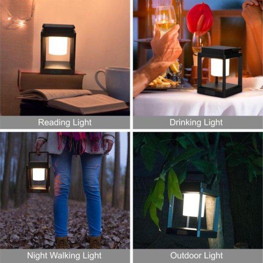 Lámpara Autrucker LED Solar Recargable Portátil Impermeable Control Táctil
