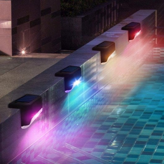 Pack 16 Luces Solares RGB Autrucker Impermeables para Escalones y Jardines
