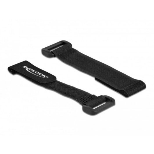 Brida de cable Delock con cierre gancho y lazo 280 x 38 mm negro 3 piezas