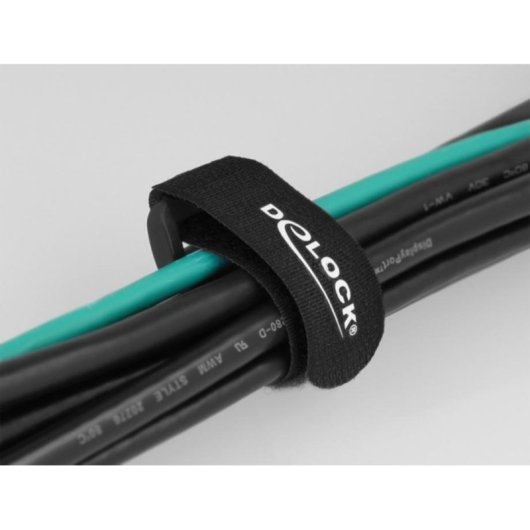 Brida de cable Delock con cierre gancho y lazo 280 x 38 mm negro 3 piezas