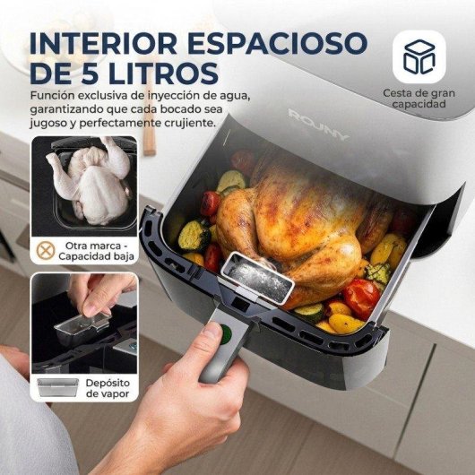 Airfryer Welltin T3 Kijkvenster 4,5L 1450W Touch 8 Programma's Zwart