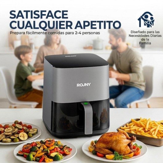 Airfryer Welltin T3 Kijkvenster 4,5L 1450W Touch 8 Programma's Zwart