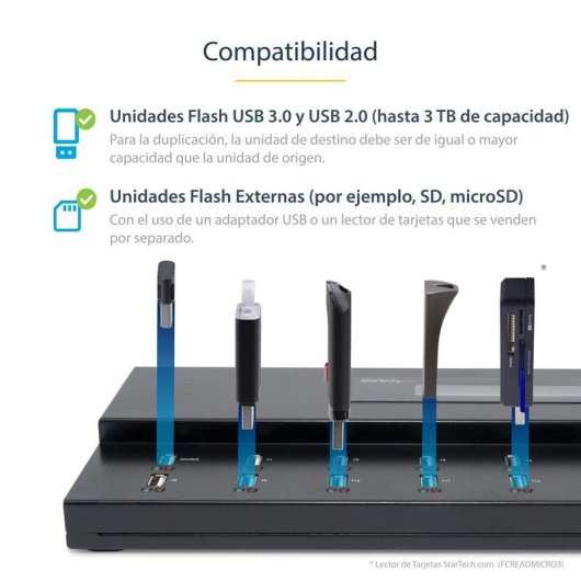 Duplicador USB StarTech.com 1:15 Clonador Autónomo 1,5 GB/min Pantalla LCD