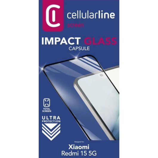 Cellularline Impact Glass Capsule Redmi 15 5G Verre Trempé 9H