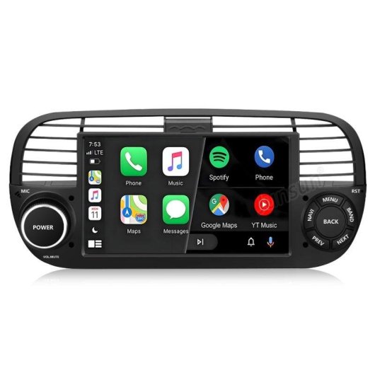Autoradio Junsun Android 15 2GB+64GB CarPlay GPS DAB+ Fiat 500